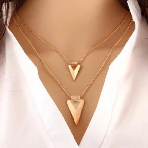 Triangle Pendant Collares Minimalist Jewelry Double Layer Dainty Necklace