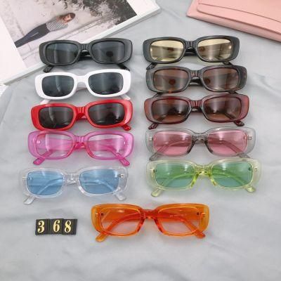 2021 Fashion Newest Custom Logo Popular Orange Pink Gradient Shades Sunglasses UV400 Small Square Women Sun Glasses