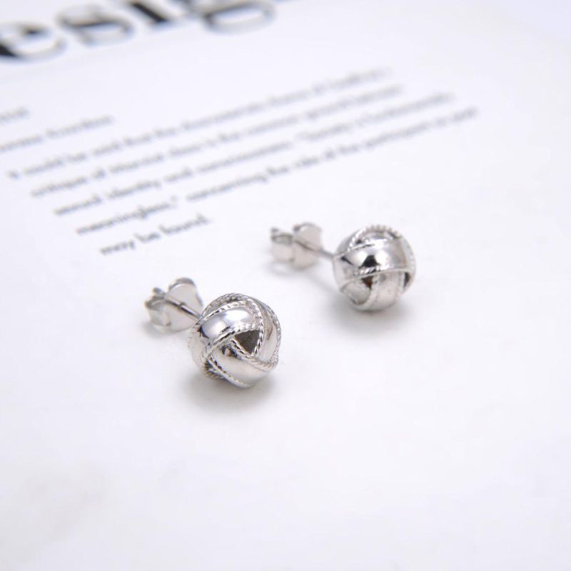 2022 Top Sale Solid 925 Sterling Plain Silver Knot Stucture Earring