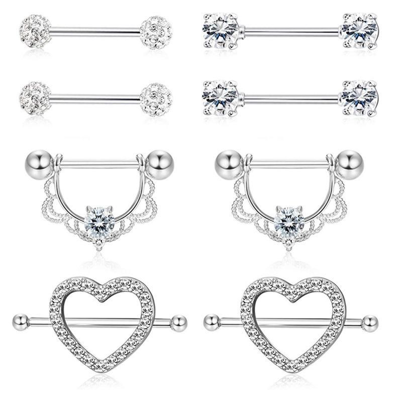 316L Surgical Steel Nipple Ring Piercing Set