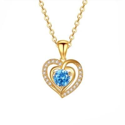 Factory Supply 925 Sterling Silver Necklace Women Ins Light Luxury Niche Heart-Shape High End Clavicle Chain