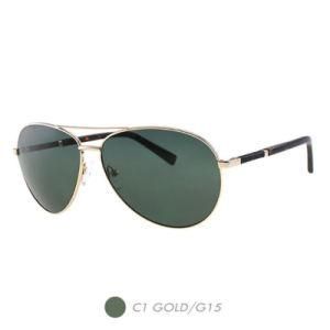 Metal&Nylon Polarized Sunglasses, Two Bridge Police Frame A18030-01