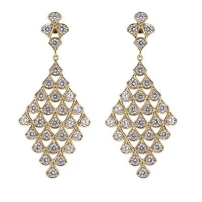 Luxury Wholesale Jewelry Fan-Shaped Wedding Silver Earring