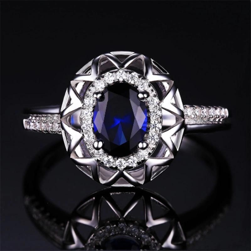 Wholesale 925 Sterling Silver Jewelry Created Gemstone Sapphire Pendant for Women