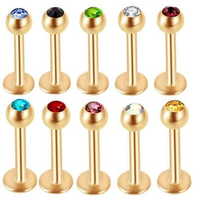10PCS 16g Stainless Steel Clear Cubic Zirconia Labret Monroe Lip Tragus Cartilage Helix Earring Ring Body Piercing Jewelry Set