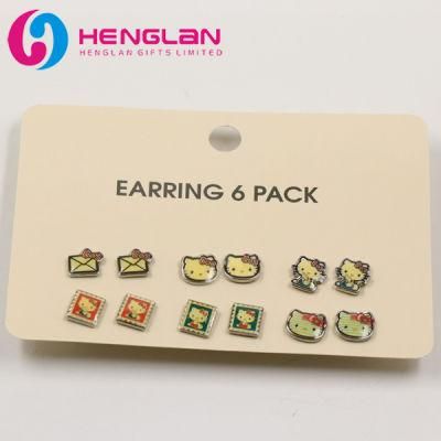 Fancy Fantastic Enameled Striped Studying Hello Kitty Earring for Kids