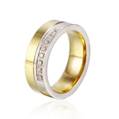 Hot New Dainty Minimalist Rings Gold Stainless Steel Zircon Ring with Stone for Men Women Couple Wedding Ring Set