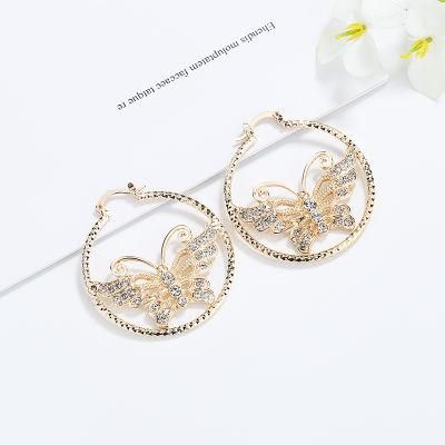 Popular Simple Fashion 18K Gold Plated Big Round Hoop Earring