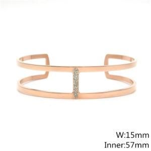 Fashion Jewelry Stainless Steel Cuff Bracelet with Glitter 57X15mm