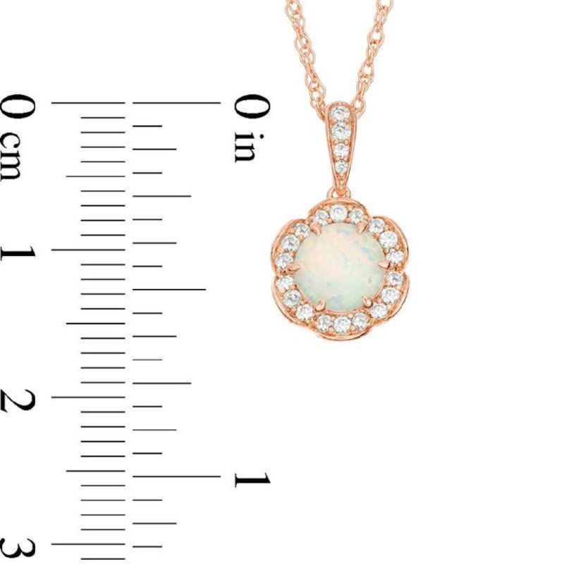 Hot Selling Jewelry Flower Frame Opal with CZ Necklace S925 Gold Plated Necklace