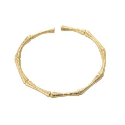 925 Sterling Silver Bamboo Bangle Adjustable Bracelet