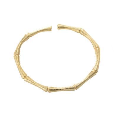 925 Sterling Silver Bamboo Bangle Adjustable Bracelet