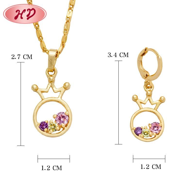 18K 14K Gold Plated Necklace Earrings Jewelry Set for Lady