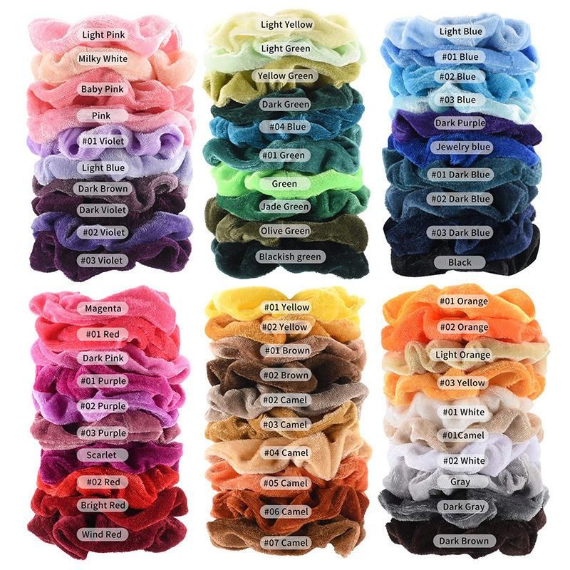 Great Gift Tiaras 60 PCS Premium Velvet Hair Scrunchies Elastic Hair Bands for Women or Girls Hair Accessories with Gift Bag