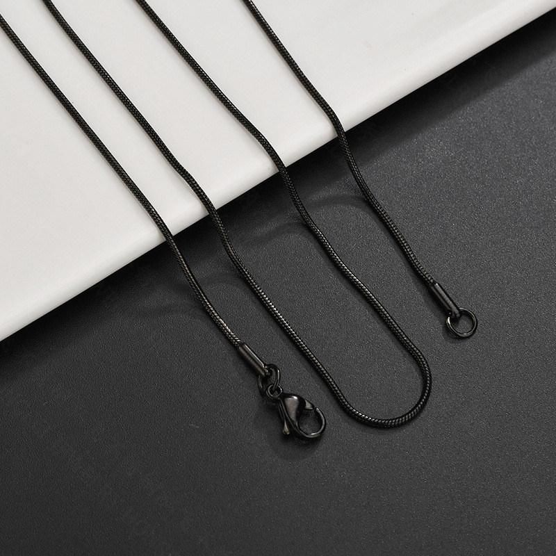 Stainless Steel Round Snake Chain Necklace for Men Women Jewelry