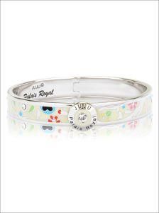 Flower-World Bangle-Platinum Plating Metal Bangle with Enamel