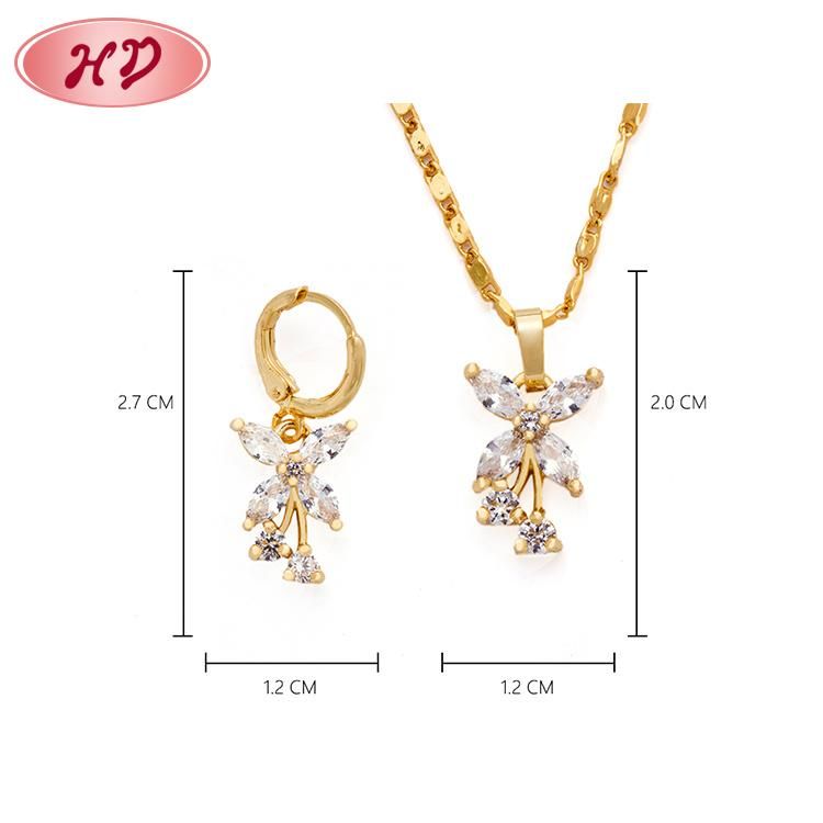 Factory Cheap 18K Gold Plated Diamond CZ Jewelry Sets for Women