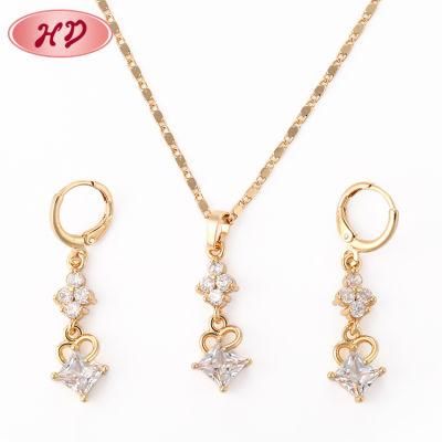 Wholesale Costume 18K Gold Plated Jewelry Sets with CZ Crystal