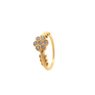 2022 Gold Flower Design CZ Stone Engagement Rings for Women Jewelry Love Wedding Ring Woman