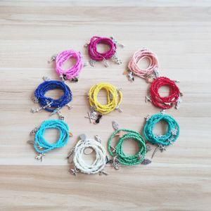 2021 New Summer Reduce Weight Body African Glass Bead Multi-Layer Chain and Charm Bohemian Jewelry Elastic Line Can Be Customiz