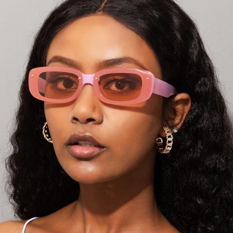 Fashion Sun Glasses for Ladies One Piece Lens UV400 Drop Ship Bulk Green Brown Pink Sunglasses Women Square Male 2022 Wholesale