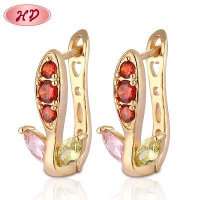 2020 New Fashion Designs Jewelry 18K Gold AAA CZ Stone Hoop Earrings Women
