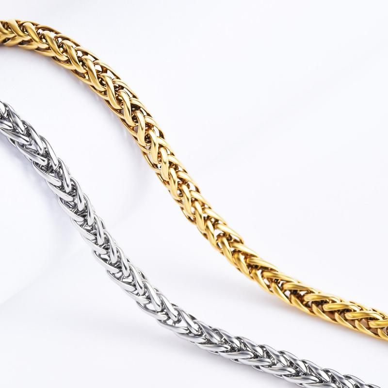 Popular Stainless Steel Necklace Jewelry Wheat Chain