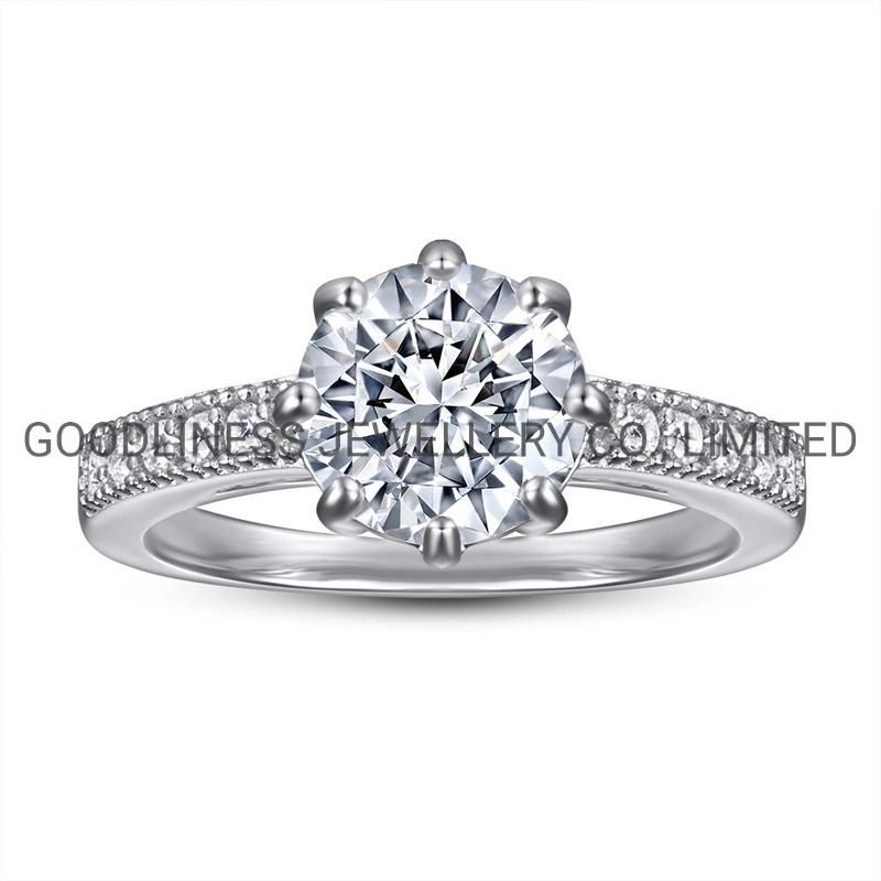 Rhineshtone Jewelry 925 Sterling Silver Diamond Women Engagement Wedding Rings