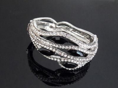 Wholesale Best Quality Luxury Stoned Bracelet Curve Design Factory Price Jewelry Crystal with Super Quality Rhinestones