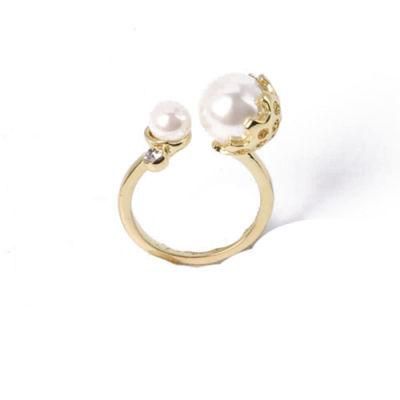 High Quality Fashion Jewelry Gold Plating Pearl Ring