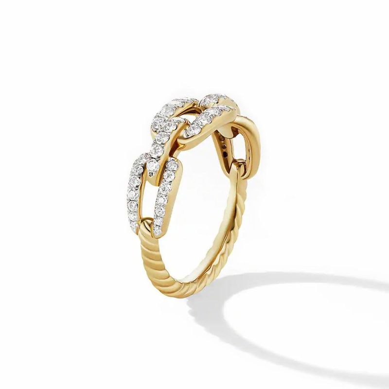 High End Custom Design Jewelry Sterling Silver Gold Croissant Hollow Metal Ring with CZ Gemstone Women Rings