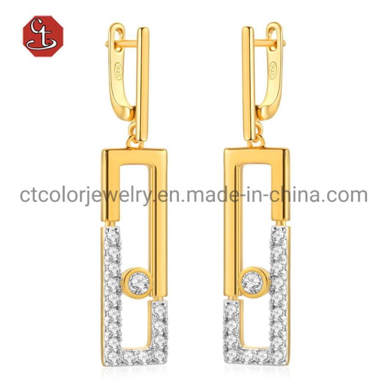 2022 custom jewelry zircon Gold plated jewelry 925 silver Earrings
