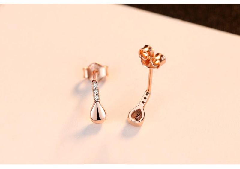 Water Droplets Series Women Silver Jewelry Stud Earrings