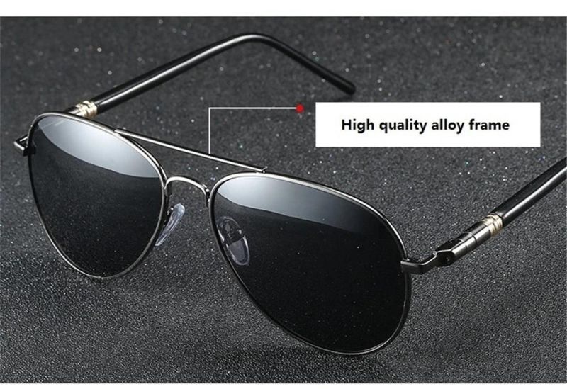 Luxury Men′ S Polarized Sunglasses Driving Sun Glasses for Men Women Brand Designer Male Vintage Black Pilot Sunglasses UV400