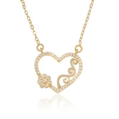 Wholesale Heart Shape Gold Plated Elegant Ladies Fashion Jewelry Necklace