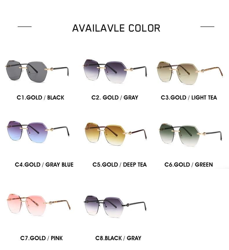 Luxury Frameless PC Lense Metal High Quality Sunglasses