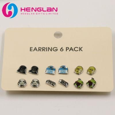 Fashion Enameled Metal Alloy Star Wars Movie Stud Earring Set for Girls Collection
