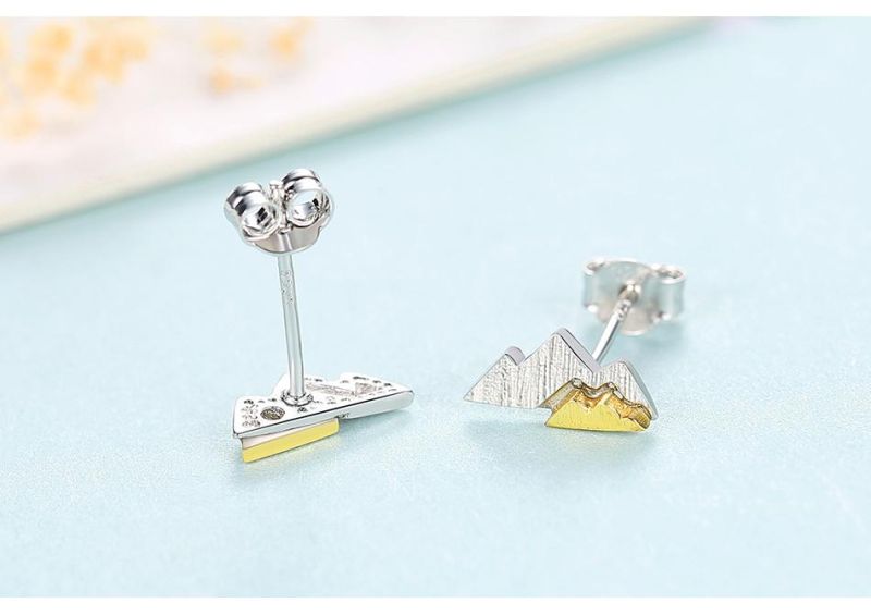 White Two Moutain Earrings Sets Stud for Women