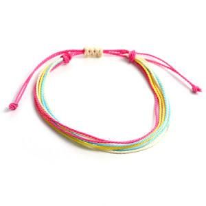 Handmade Waterproof Wax Thread Lucky Rope Tassel Bracelet