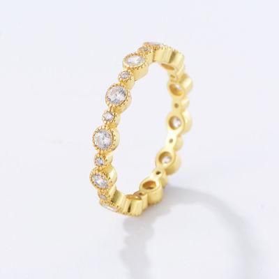OEM/ODM Custom Gold Plated Stackable Round Promise Rings Set Eternity Band Ring