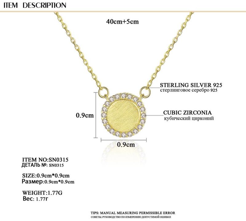 Cubic Zircons on Sun Flower Shape Copper Chains Necklace