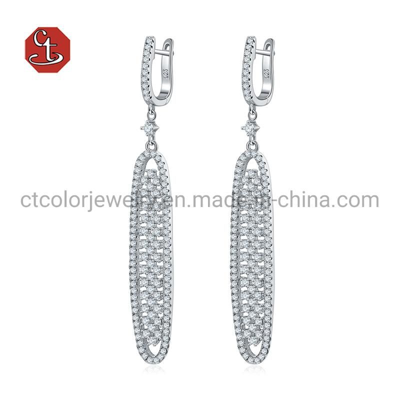 Fashion Jewelry 925 Silver AAA CZ Simple Personality Hoop Earrings