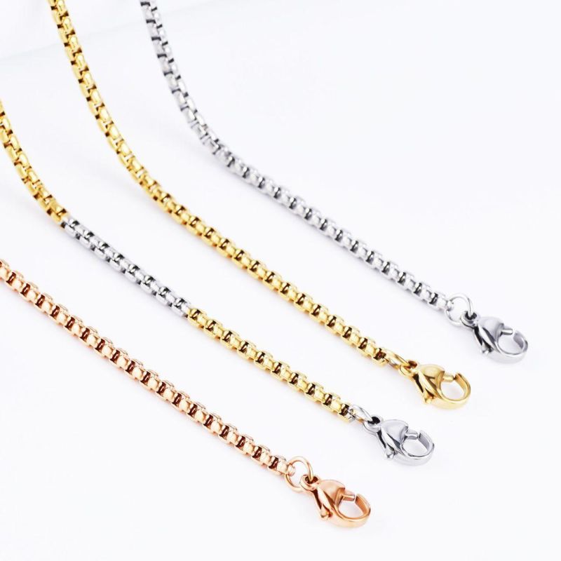 Hot Selling Fashion Jewellery Necklace Chain Box Square Belcher Chain jewelry for Layering Necklace Bracelet Design