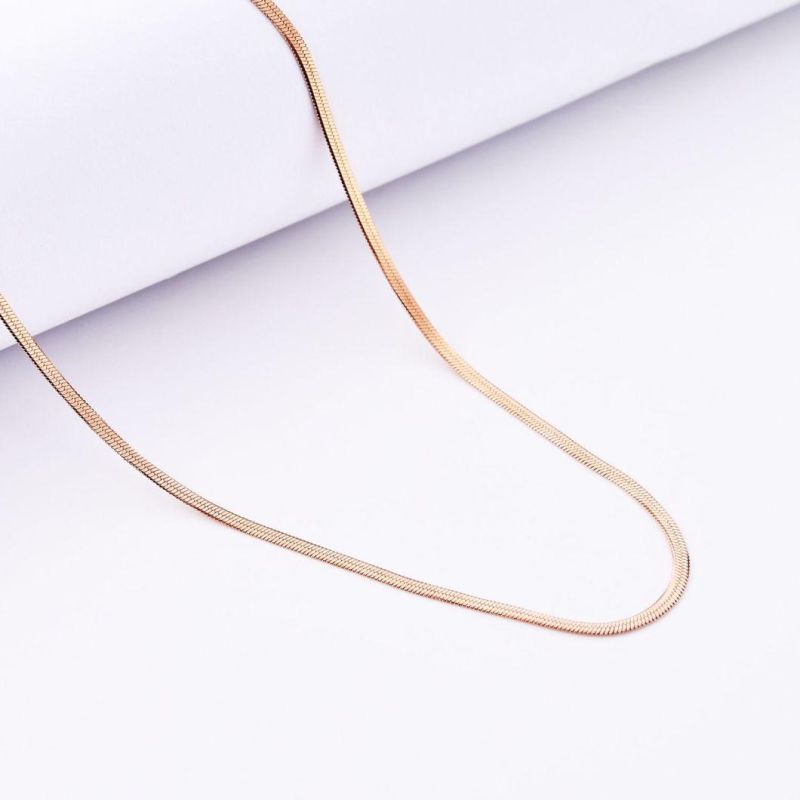 Fashion Gold Plated Stainless Steel Tarnish Resistant Layering Necklaces Bracelets Herringbone Chain Jewelry