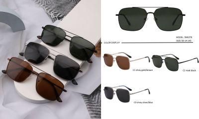 Men&prime; S Designer Metal Pilot Frames 400 UV Polarized Shade Sun Sunglasses