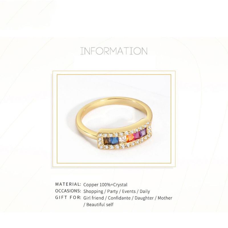 Imitation Jewelry Rainbow Brass Rings for Window Display
