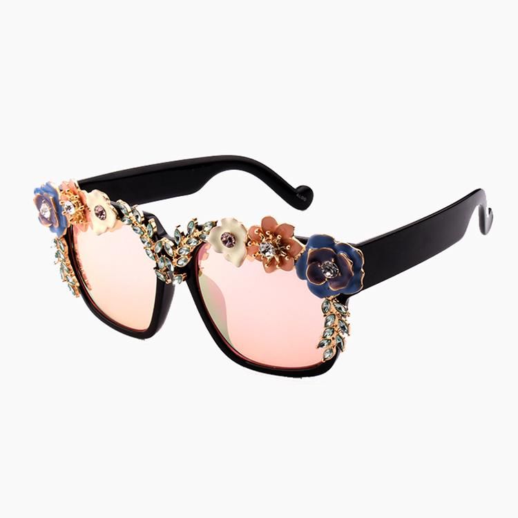2018 Newly Fashionable Stylish Sunglasses with Flower Decoration