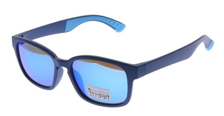 Blue Mirror Lens Double Injection Molded Plastic Tr90 Men Sunglasses
