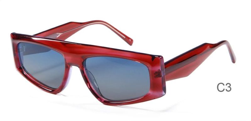 New High Quality Metal Gafas De Acetato Frames Large Fashion Optical Logo Acetate Sunglasses