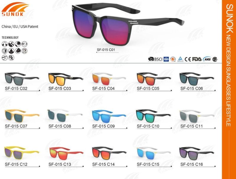 Sunok Brand High Quality Custom Tr90 Mens Womens Polarized Sunglasses